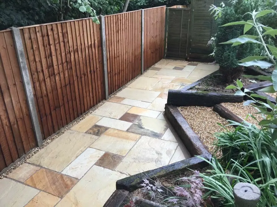 New paved path and landscaping leading down an Oxford garden